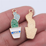 WYSIWYG 10pcs 4 Styles KC Gold Color Cactus Charms For Jewelry Making DIY Jewelry Findings