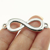 WYSIWYG 10pcs 40x12mm Antique Silver Color Infinity Charms Infinite Symbol Charm Connector Infinity Symbol Connector Charms