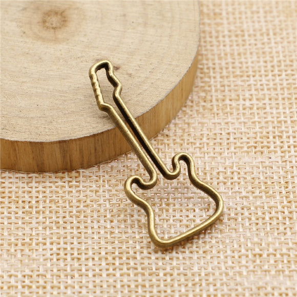 WYSIWYG 10pcs 40x17mm Guitar Charms For Jewelry Making Antique Bronze Color Charms Pendants Jewelry Accessories