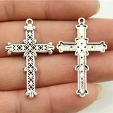 WYSIWYG 10pcs 40x25mm Cross Charms Antique Silver Color Pendant Charms For Jewelry Making Jewelry Accessories