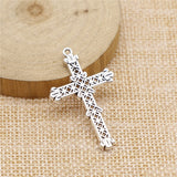 WYSIWYG 10pcs 40x25mm Cross Charms Antique Silver Color Pendant Charms For Jewelry Making Jewelry Accessories