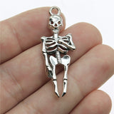 WYSIWYG 10pcs 41x15mm Skull Skeleton Charms Pendant For Jewelry Making