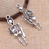 WYSIWYG 10pcs 41x15mm Skull Skeleton Charms Pendant For Jewelry Making