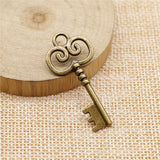WYSIWYG 10pcs 41x19mm 2 Colors Antique Silver Color Antique Bronze Plated Key Charms Findings Antique Key Charms Key Charm DIY