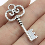 WYSIWYG 10pcs 41x19mm 2 Colors Antique Silver Color Antique Bronze Plated Key Charms Findings Antique Key Charms Key Charm DIY