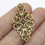 10pcs 41x25mm Filigree Connector Motif For Bracelet Making Connector Flower Charms For Jewelry Making ef4482