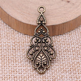 WYSIWYG 10pcs 42x14mm Antique Silver Color Hollow Drop-Shaped Earring Accessories Earring Connector DIY Jewelry Findings