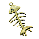 WYSIWYG 10pcs 42x21mm Pendant Fish Bone Fish Bone Charm Pendants For Jewelry Making Antique Silver Color Bone Fish Pendants