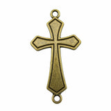 WYSIWYG 10pcs 42x22mm 2 Colors Antique Bronze Plated Cross Connector Charm Cross Charms Cross Charms Connector