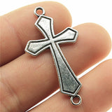 WYSIWYG 10pcs 42x22mm 2 Colors Antique Bronze Plated Cross Connector Charm Cross Charms Cross Charms Connector