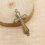 WYSIWYG 10pcs 42x22mm 2 Colors Antique Bronze Plated Cross Connector Charm Cross Charms Cross Charms Connector