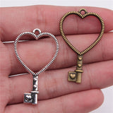 WYSIWYG 10pcs 42x25mm Love Key Metal Frame Charm Uv Resin Epoxy Cabochon Setting Antique Silver Color Bezel Setting Photo Frame