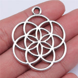 WYSIWYG 10pcs 42x35mm/25x20mm Small Flower Charms For Jewelry Making Hollow Flower Of Life Charms EF3951