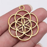 WYSIWYG 10pcs 42x35mm/25x20mm Small Flower Charms For Jewelry Making Hollow Flower Of Life Charms EF3951