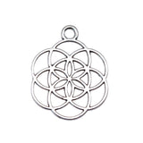 WYSIWYG 10pcs 42x35mm/25x20mm Small Flower Charms For Jewelry Making Hollow Flower Of Life Charms EF3951