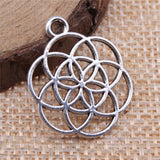 WYSIWYG 10pcs 42x35mm/25x20mm Small Flower Charms For Jewelry Making Hollow Flower Of Life Charms EF3951