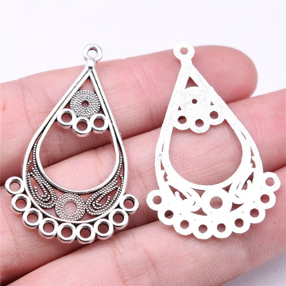 WYSIWYG 10pcs 43x27mm Earring Connector For Jewelry Making Jewelry Findings Antique Bronze Color Antique Silver Color