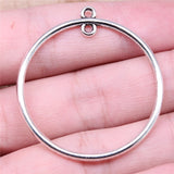 10pcs 43x40mm/33x30mm Geometric Circle Earrings Connector Charms Antique Silver Color Jewelry Findings