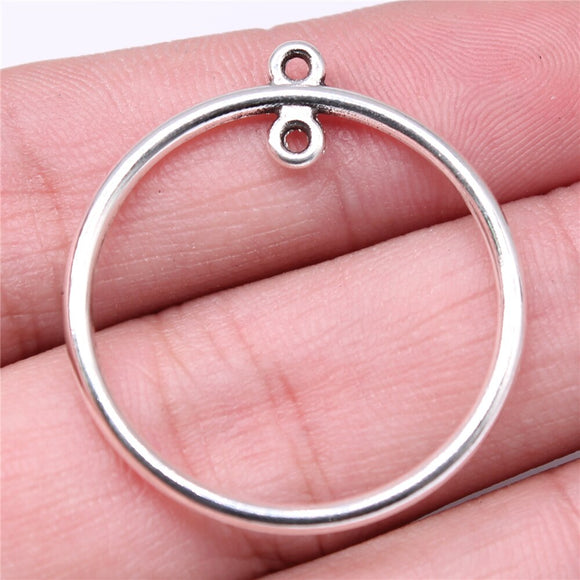 10pcs 43x40mm/33x30mm Geometric Circle Earrings Connector Charms Antique Silver Color Jewelry Findings