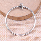 10pcs 43x40mm/33x30mm Geometric Circle Earrings Connector Charms Antique Silver Color Jewelry Findings