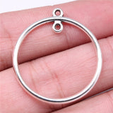 10pcs 43x40mm/33x30mm Geometric Circle Earrings Connector Charms Antique Silver Color Jewelry Findings