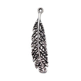 WYSIWYG 10pcs 44x11mm Antique Silver Color Leaf Charms For Jewelry Making