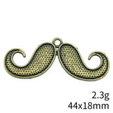 WYSIWYG 10pcs 44x18mm Antique Silver Color Antique Bronze Color Moustache Charms For Jewelry Making