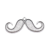 WYSIWYG 10pcs 44x18mm Antique Silver Color Antique Bronze Color Moustache Charms For Jewelry Making