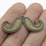 WYSIWYG 10pcs 44x18mm Antique Silver Color Antique Bronze Color Moustache Charms For Jewelry Making