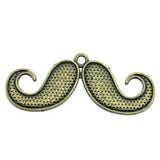 WYSIWYG 10pcs 44x18mm Antique Silver Color Antique Bronze Color Moustache Charms For Jewelry Making