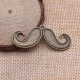 WYSIWYG 10pcs 44x18mm Antique Silver Color Antique Bronze Color Moustache Charms For Jewelry Making