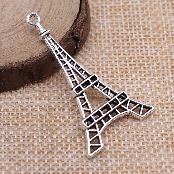 WYSIWYG 10pcs 44x24mm Eiffel Tower Charms DIY Jewelry Findings Antique Silver Color Antique Bronze Color For Jewelry Making