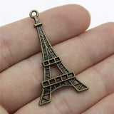 WYSIWYG 10pcs 44x24mm Eiffel Tower Charms DIY Jewelry Findings Antique Silver Color Antique Bronze Color For Jewelry Making