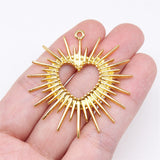 WYSIWYG 10pcs 44x43mm Gold Color Love Light Charms For Jewelry Making