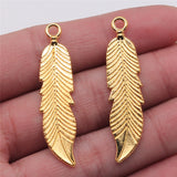 WYSIWYG 10pcs 45mm 3 Colors Antique Silver Color Antique Bronze Gold Color Colro Feather Pendants Charm Feather Charm Feather