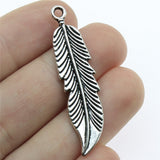 WYSIWYG 10pcs 45mm 3 Colors Antique Silver Color Antique Bronze Gold Color Colro Feather Pendants Charm Feather Charm Feather