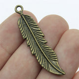 WYSIWYG 10pcs 45mm 3 Colors Antique Silver Color Antique Bronze Gold Color Colro Feather Pendants Charm Feather Charm Feather