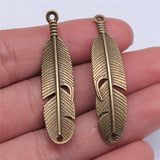 10pcs 45x11mm Feather Conenctor Pendant Connector Feather Pendants Jewelry Making Feather Connector Pendants Charm ef4477