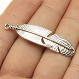 10pcs 45x11mm Feather Conenctor Pendant Connector Feather Pendants Jewelry Making Feather Connector Pendants Charm ef4477