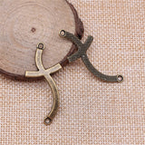 WYSIWYG 10pcs 45x20mm Cross Connector Charms DIY Jewelry Findings Antique Silver Color Antique Bronze Color For Jewelry Making