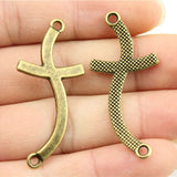 WYSIWYG 10pcs 45x20mm Cross Connector Charms DIY Jewelry Findings Antique Silver Color Antique Bronze Color For Jewelry Making