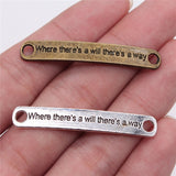 10pcs 45x7mm Charm Where There'S A Will There'S A Way DIY Charms For Jewelry Making Charms Bracelet Connector ef2555