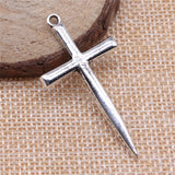 WYSIWYG 10pcs 46x24mm Antique Silver Color Cross Charm Sword Cross Charm Sword Cross Pendant For Jewelry Making