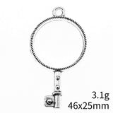 WYSIWYG 10pcs 46x25mm Key Shape Metal Frame Charms Antique Bronze Color Charms For Jewelry Making Jewelry Findings