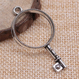 WYSIWYG 10pcs 46x25mm Key Shape Metal Frame Charms Antique Bronze Color Charms For Jewelry Making Jewelry Findings