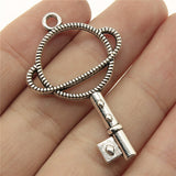 WYSIWYG 10pcs 46x29mm Planet Metal Frame Charms DIY Antique Silver Color Antique Bronze Color For Jewelry Making