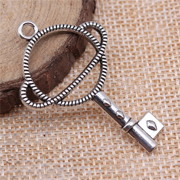 WYSIWYG 10pcs 46x29mm Planet Metal Frame Charms DIY Antique Silver Color Antique Bronze Color For Jewelry Making