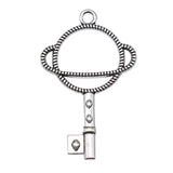 WYSIWYG 10pcs 46x29mm Planet Metal Frame Charms DIY Antique Silver Color Antique Bronze Color For Jewelry Making