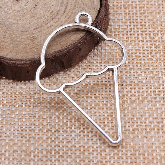WYSIWYG 10pcs 46x32mm Ice Cream Metal Frame Charms DIY Antique Silver Color Antique Bronze Color For Jewelry Making