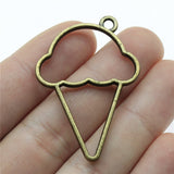 WYSIWYG 10pcs 46x32mm Ice Cream Metal Frame Charms DIY Antique Silver Color Antique Bronze Color For Jewelry Making